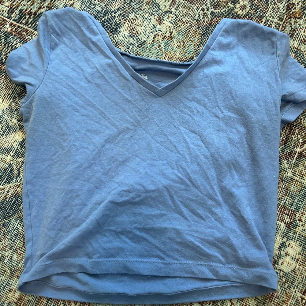 Girls Light Blue Crop Top